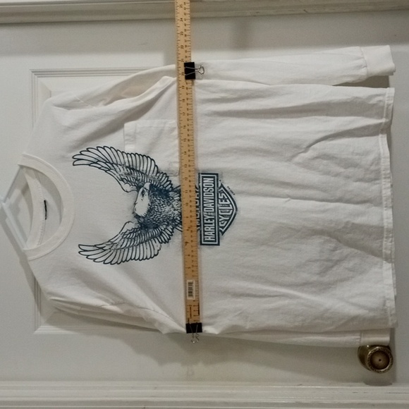 Harley-Davidson White Long Sleeve Pocket Tee Men’s Medium - Picture 5 of 6